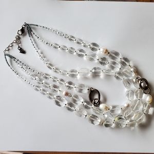Silpada white heat necklace, pearl and crystal